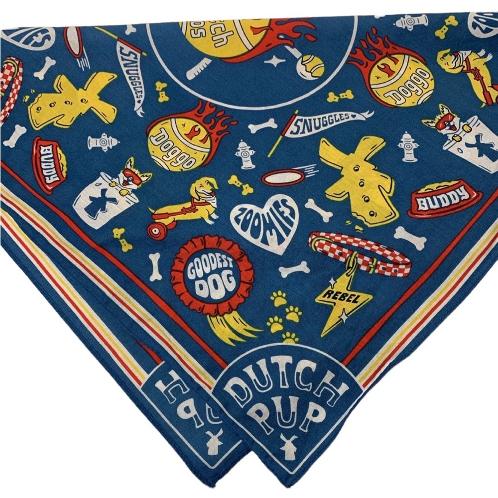 Dutch Bros Dutch Pup Bandana Scarf DB RARE 1992 NEW National Dog Day